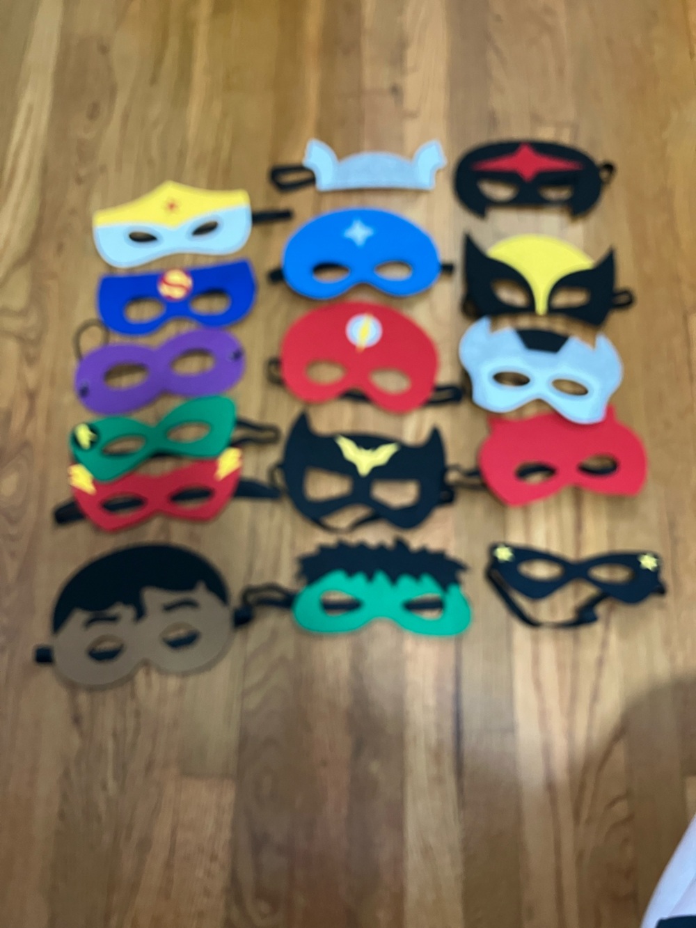 16 Kids Superhero Costume Eye Masks Set - Assorted Colors - Bundle